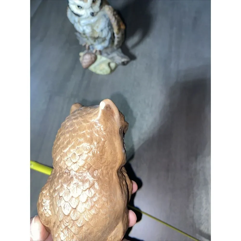 Two Vintage Ceramic Owl Figurine 7‎ & 8 inch tall.